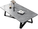 DISEÑO CLÁSICO INDUSTRIAL: La mesa de centro adopta un tablero gris y un marco de metal pintado de negro. El elegante diseño de las patas en forma de Z brinda una sensación de simplicidad, lo que lo convierte en un trabajo moderno que complementa la decoración moderna.