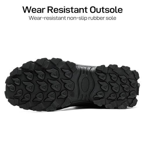 Image of Steel Toe Boots for Men Indestructible Safety Work Boots | Anti-Smash Steel Toe, Puncture Proof Kevlar, Wear-Resistant Soles, Comfortable Construction Industrial Working Shoes