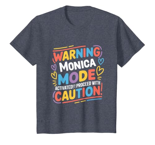 Monica Personalized Name Cute Custom Monica Name T-Shirt, Youth, Heather Blue, Small