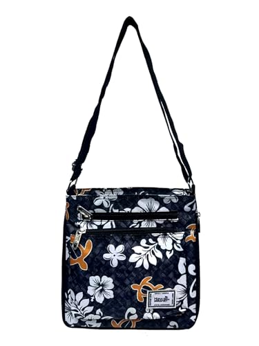 Hawaii Spirit Hawaiian Pattern Crossbody Bag, Multiple Zippered Compartments, expandalbe