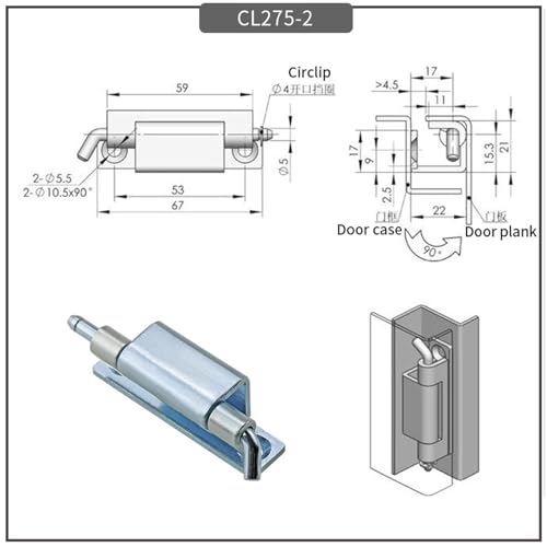 Charnière de porte CL275-2 pour armoire et boîte technique - 3