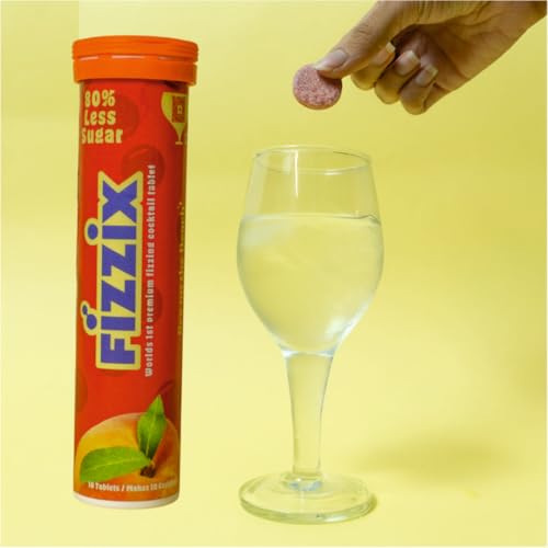 Image of Fizzix Cocktail Effervescent Tablets, 10 Pack, Low Sugar Drink Mix for Mocktails and Cocktails (SEX ON THE BEACH)