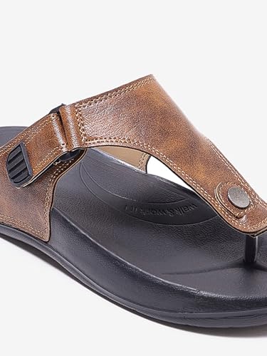 Image of WELCOME Soft Men's Slippers with Cushion FootBed for Adult | Comfortable & Light Weight | Stylish & Anti-Skid | Waterproof & Regular Flip Flops for Gents /Boys