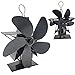 Ventilateur De Cheminée, Ventilateur Poêle, Ventilateur Cheminée à Détection Automatique à 5 Pales, Aucune électricité Requise Pour La Circulation La Chaleur Domestique, économisant Du Carburant