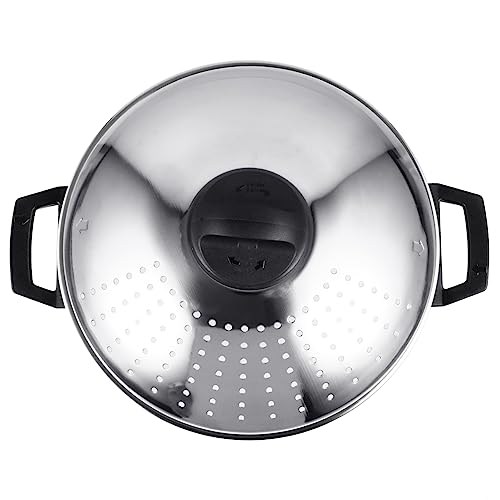 GLEAVI Multifunctional Noodles Cooking Pot Stainless Steel Gas Stove Strainer Safe Easy to Hold