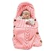 XMWEALTHY Newborn Baby Wrap Swaddle Blanket Knit Sleeping Bag Sleep Sack Stroller Wrap for Baby(Light Pink) (0-6 Month)
