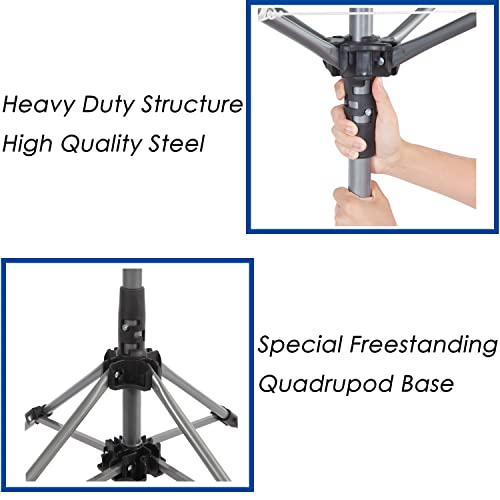 Storage Maniac Outdoor Umbrella Drying Rack, 8 Lines With 82 Feet Drying Space, Steel Frame & Adjustable Height, 4-Arm Umbrella Clothesline For Laundry, Collapsible Clothes Drying Rack For Backyard #TOP5