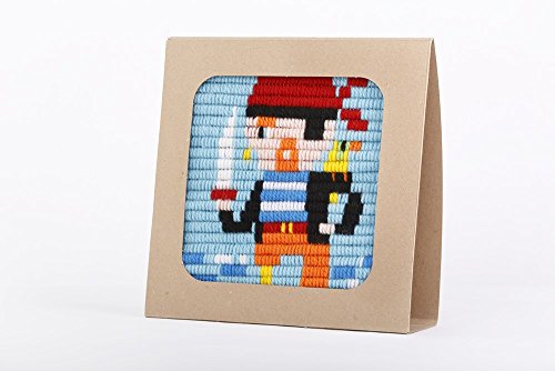 Image of Sozo DIY Pirate Needlepoint Kit for Beginners - Adventure Embroidery Craft Kit for Teens & Adults - Yarn Stitching Kit with Canvas, Needle & Frame