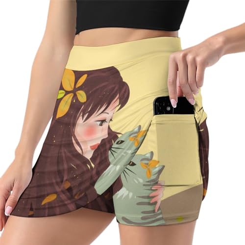 Jupe short de sport anti frottement jupe de tennis active femme avec poche