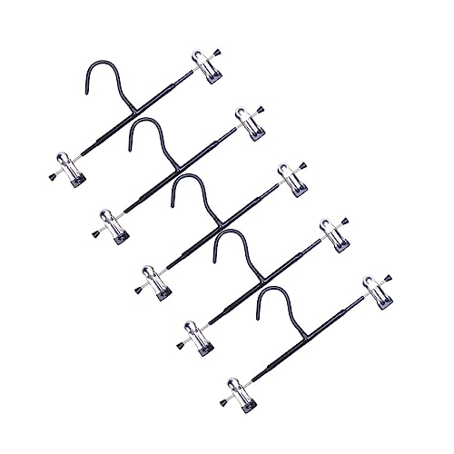 Alipis Stainless Steel Hanger Clips for Pants 5-Pack Retractable Hangers Organize Your Closet Space Space-Saver