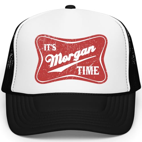 Its Morgan Time Trucker Hat Country Music Classic 5 Panel Mesh Foam Front Snapback White/Black Trucker Hat
