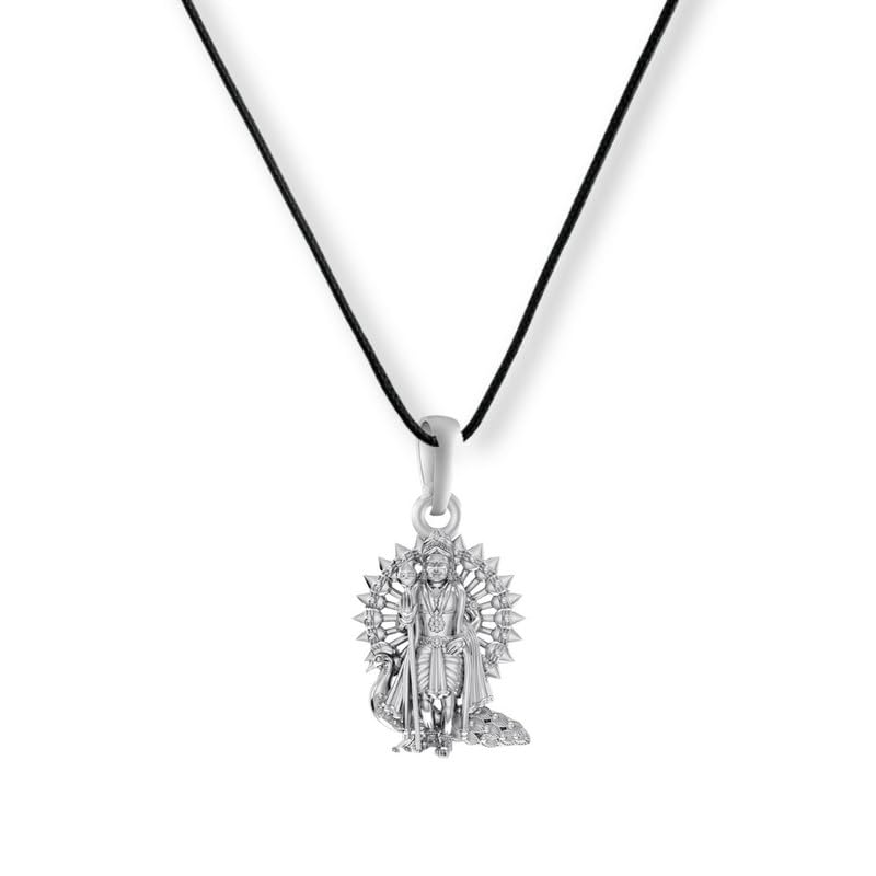 A Sterling Silver (92.5% purity) God Kartikeya Pendant for Men & Women Pure 925 Silver Lord Locket with Black Thread - EVE_PM7138-image-41