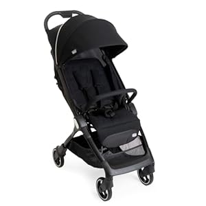 Chicco WE Silla de Paseo Ligera y Plegable Apta de 0 Meses a 22 Kg, Carro de Bebé de Viaje Reclinable con Posición para Dormir, Arnés Acolchado, Capota y Cubierta para Lluvia – Negra (Black)