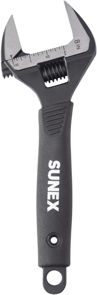Sunex 9612 Adjustable Wrench, 8" Wide Jaw
