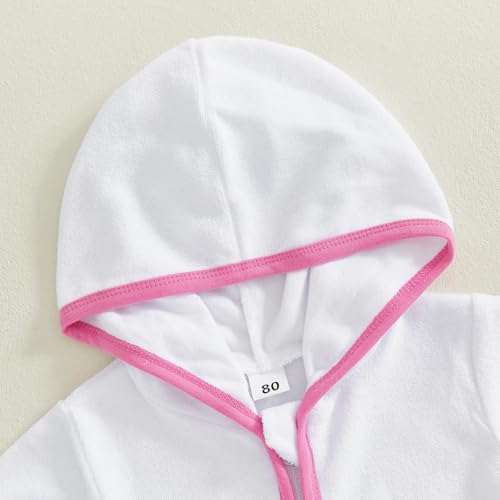 Baby Infant Boys Girls Beach Swim Cover up Shorts Sets 2 Piece Short Sleeve Hooded Zipper Swim Tops and Athletic Pants4