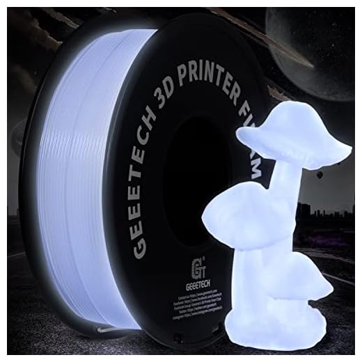 Geeetech Glow in The Dark White PLA Filament,3D Printing Luminous Consumables 1.75mm(Accuracy +/- 0.03 mm),1kg Spool (2.2lbs),Fantastic Light and Amazing Glowing Effects,Fit Most FDM Printer