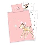 3 tlg. Baby Bettwäsche Set Wende Motiv: Bambi