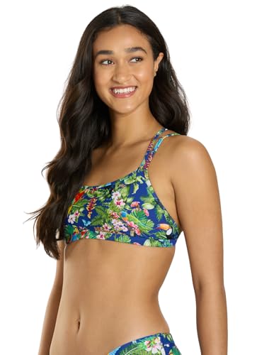 Image of Sporti Swimsuits Bikini Tops for Women, Double Cross & Round Neckline, Swim Top Bathing Suits, Women Bralette Swim Top