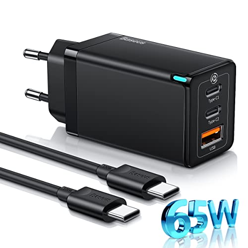 Baseus 65W USB C Chargeur Rapide 3 Ports...