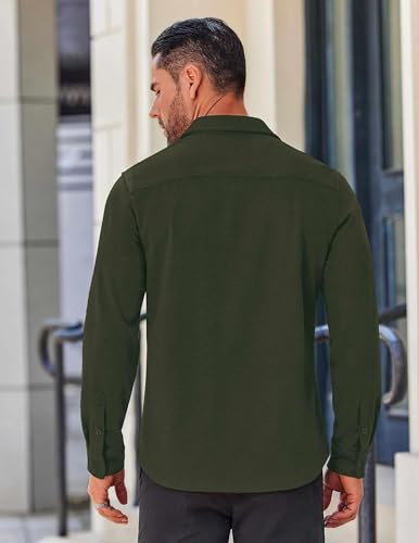 COOFANDY Mens Long Sleeve Wrinkle Free Shirts Casual Button Down Stretch Dress Shirt with Pocket4