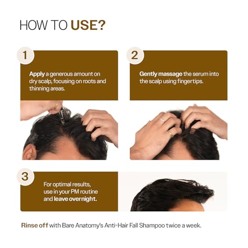 Image of Bare Anatomy Advanced Hair Density Serum | 3% Redensyl, 4% Anagain, 3% Baicapil, 1% Capilia Longa, Rosemary, & Rice Water | Controls Hair Fall & Supports Hair Density | Women & Men | 30ml