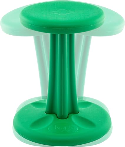 Image of Kore Junior Wobble Stool, Flexible Seating, Ages 8-9, 16in, Green | Wiggle chair for classroom and home boosts focus, improves posture, and provides an energy outlet; anti-tip base; Made in USA