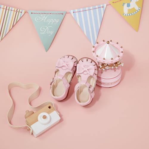 Image of Otter MOMO Girls Open Toe Princess Flat Sandals with Comfort Sole Summer Sandals