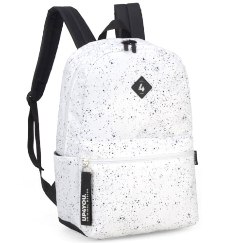 Mochila de Costas Juvenil Upyou Branco Respingo Luxcel
