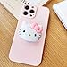 Kawaii Kitty Expanding Phone Grip, Cute Collapsible Phone Mount Holder Stand for Girls Women, Finger Snap Pop Grip Compatible with iPhone 11 12 13 14 pro max iPad Tablet Kindle and Android Cell Phone