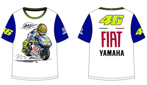 Valentino Rossi T-Shirt Unisexe VR46 Yamaha Fiat Héritage, Enfant Multicolore Moto GP (FR/ES, Âge, 9 Ans, 10 Ans, Taille Normale, Multicolore)