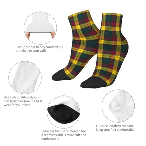 Scottish Tartan Plaid Quarter Athletic Socks For Men Women Sneaker Socks4