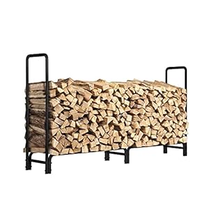 Zwaar brandhoutrek Brandhout opslag rack outdoor organizer zwart metalen duurzaam brandhout opslag rack houder huis…