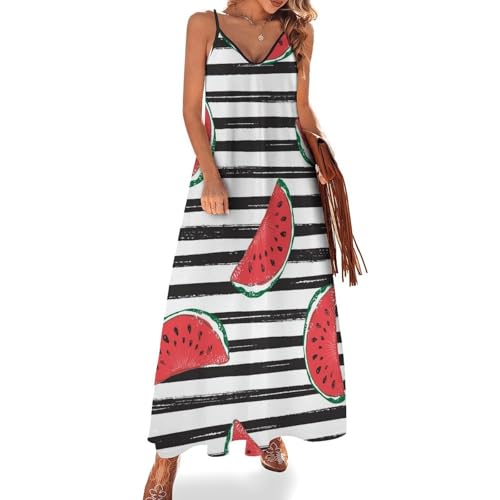 Robe longue pastèque rouge d'été : l'élégance fluide des vacances