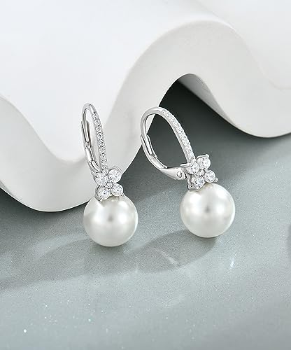 Pearl Earrings for Women 925 Silver Freshwater Real Pearl Drop Dangling Earrings for Birthday Christmas Anniversary2