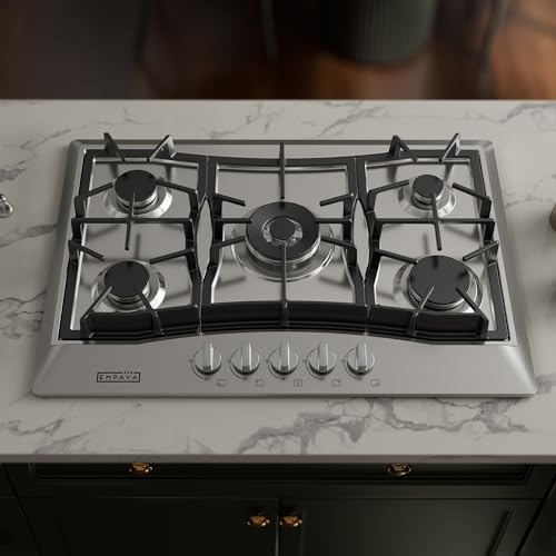 Empava 30 Inch Built-in Gas Cooktop with 5 Sealed SABAF Burners, Stainless Steel Surface, LPG/NG Convertible, Flame Failure Protection, Dishwasher Safe Grates by Empava - Image 2
