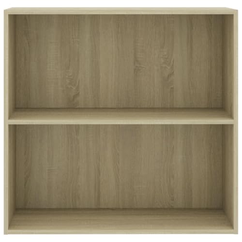 Estantería de madera con 2 compartimentos mueble de almacenamiento para oficina y salón 5