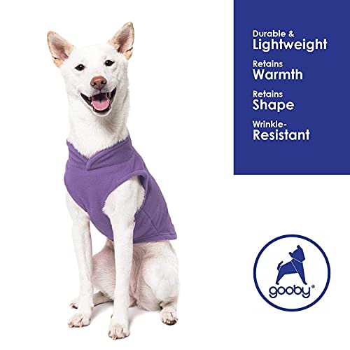 Image of Gooby Fleece Vest Dog Sweater, Lavender, Medium