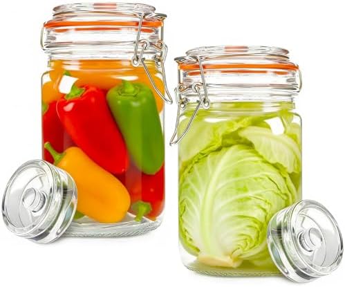 2 bocaux de fermentation de 1,5 L, avec valve et poids, pour la f...