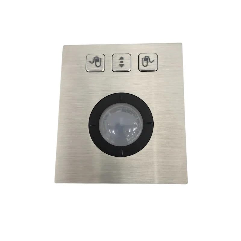 Uszczelniona, wodoodporna mysz przemysłowa typu trackball 36 mm ze stali nierdzewnej, podświetlana diodami LED, z kulką z żywicy(USB interface)
