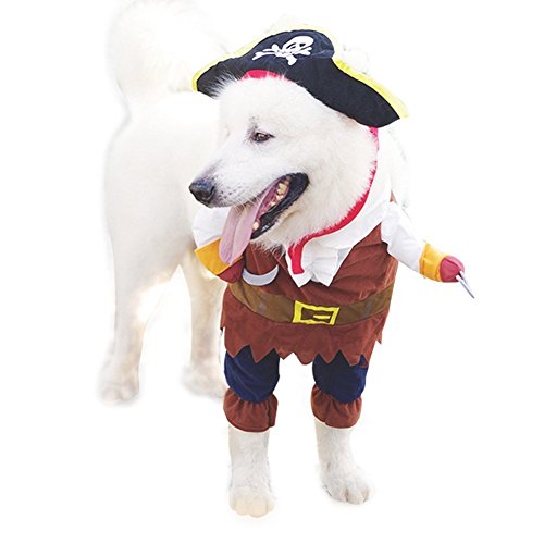 Labellevie Costume pour Chien Chat Vêtement Déguisement Pirates Halloween Noël
