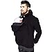 amropi Porte-bébé Pull Sweatshirt Hommes Kangourou Sweat À Capuche pour Bébé Noir,L