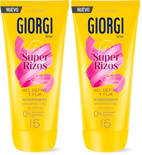 Giorgi Line Gomina Super Rizos con Aloe Vera, Gel Definidor Apto Método Curly sin Residuos 0% Siliconas 0% Alcohol, Controla el Frizz del Cabello Rizado y Ondulado, Fijación 5-170 ml (Paquete de 2)