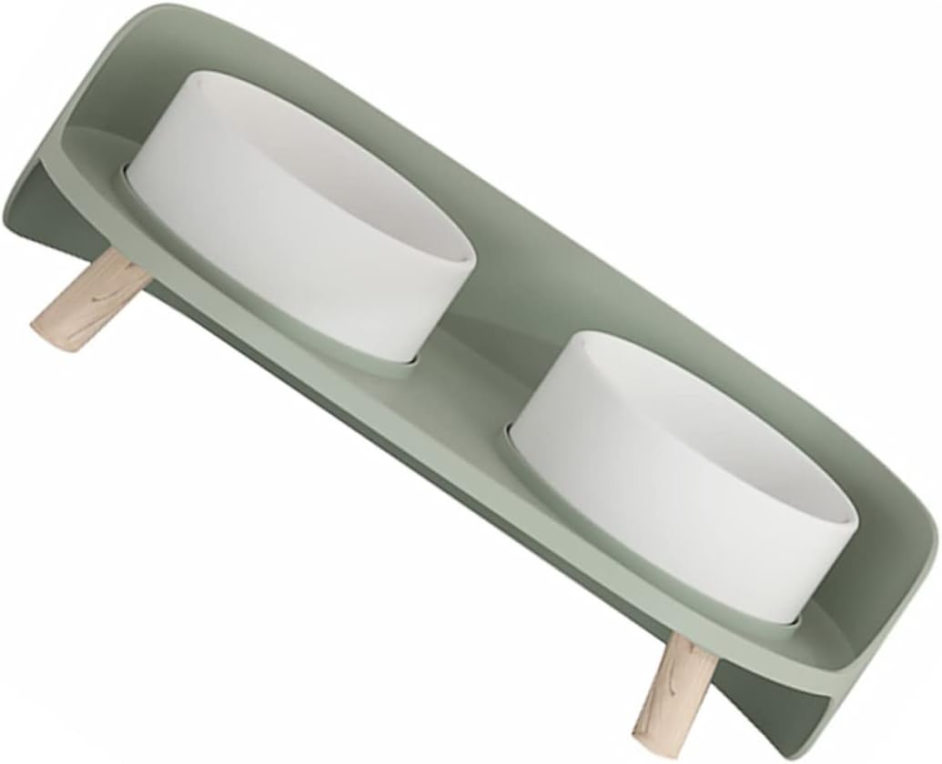 Sosoport 1pc Elevated Ceramic Cat Bowl for Comfortable Feeding Mint Green High Non- Ergonomic Cat Feeding Bowl for Indoor and Kittens