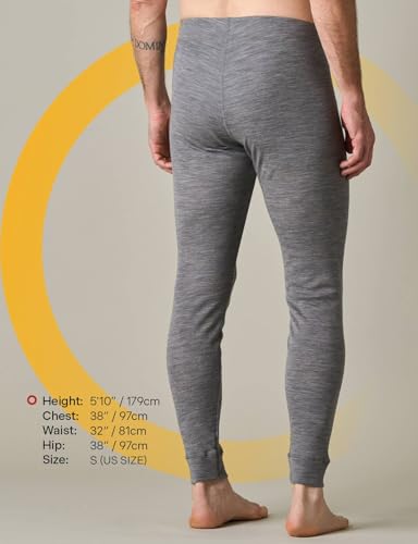 LAPASA Men's 100% Merino Wool Bottom Base Layer Thermoflux Lightweight & Midweight Thermal Underwear Pants Warm Long John2