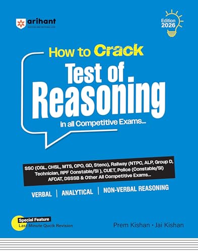Image of Arihant How to Crack Test of Reasoning | Verbal, Analytical & Non-Verbal Reasoning | Last-Minute Revision Included | Highly Useful for SSC, Railway, ... & All Competitive Exams | English Medium