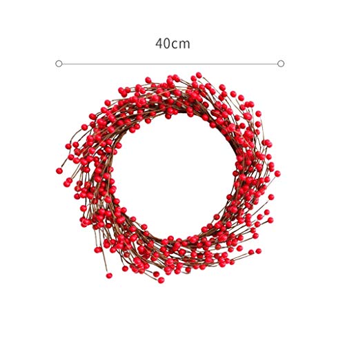 Generic Weihnachtskranz Simulation Beere Rattan Girlande Natürlicher Tannenzapfen Handgemachter Kranz Weihnachtstür- und Fensterdekoration Girlande Familie Hotelgeschäft Urlaub Party Dekoration KRA