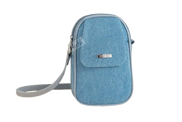 Girls Denim Adjustable Long Belt Smartphone Sling Bag-image-11