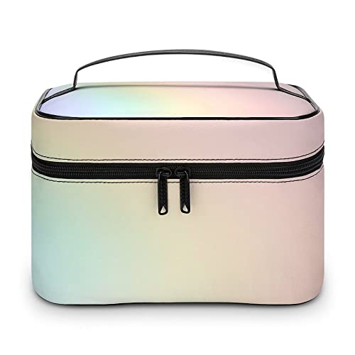 Bolsa de cosméticos de cuero de alta calidad para viajes, organizador de maquillaje impermeable con divisor ajustable, diseño antiarañazos y antiderrames, ideal para gimnasio, camping, viajes de