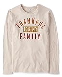 The Children's Place Unisex-Adult Long & Short Sleeve Fall and Holiday Graphic T-shirt Thankful Family X-Large