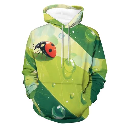 Sweatshirt pullover pour homme femme S avec capuche imprimé Coccinelle Feuilles